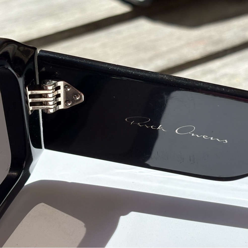 Rick Owens Black Rectangular Sunglasses - image 2